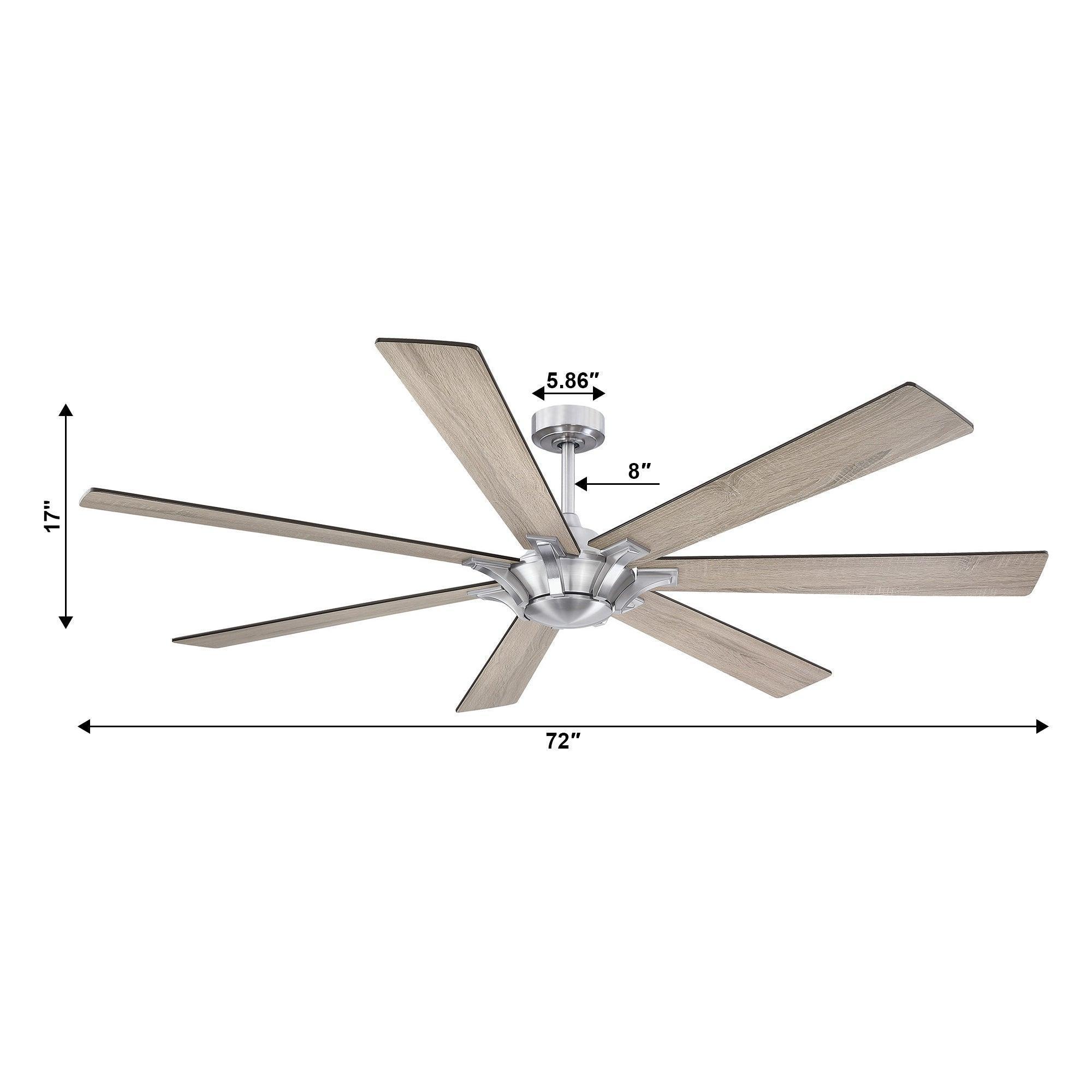 72 Inch 7-Blade Modern Rustic Ceiling Fan | Farmhouse Style