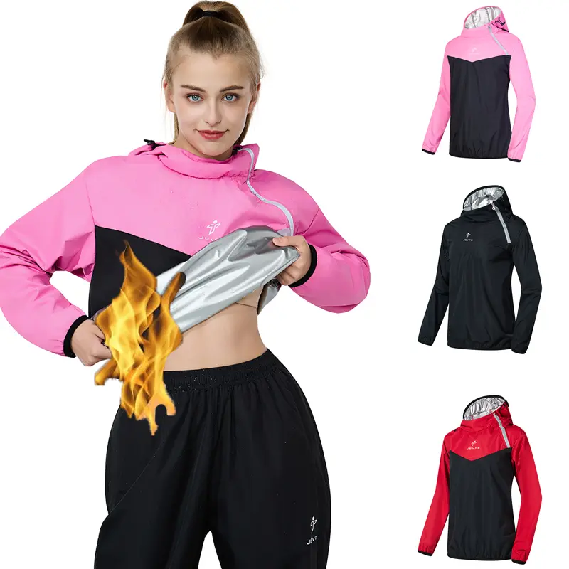 JEVPE Unisex 2-Piece Sauna Suit Set - Abrasion-Resistant, Accelerated Perspiration, All Seasons, Anti-Odour Jacket & Pants for Fitness Training, Outdoor Athletic Activities