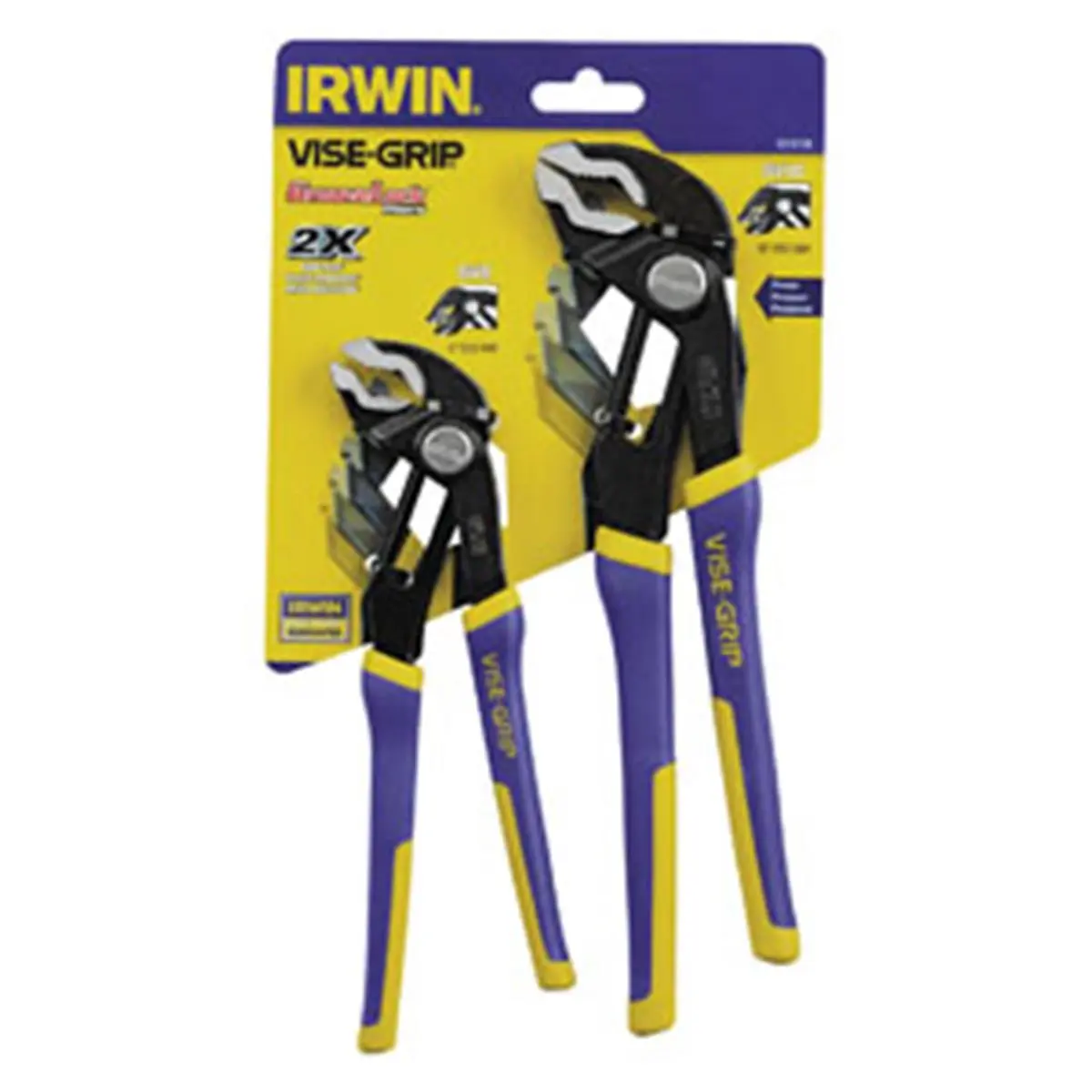 IRWIN VISE-GRIP 2078709 Groovelock Grip Tool Plier Set, 2-Pc Hand Tool Set for Hardware Tasks, Grip Tool Plier Sets, 2-Pieces, Ratchet Adjust