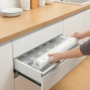 Daisy Shelf Liner for Kitchen Cabinets Non-Adhesive Drawer Liner Non-Slip Refrigerator Liner Waterproof Home Fridge Pad Cupboard Mat