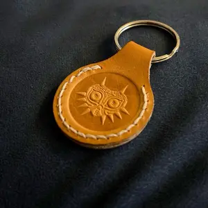 Legend of Zelda Majora’s Mask Tan Leather Keychain