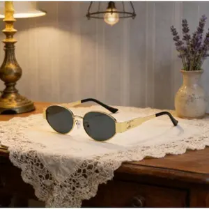 Women's High-End Retro Sunglasses - Old Money Oval Small-Frame Cat-Eye Style
