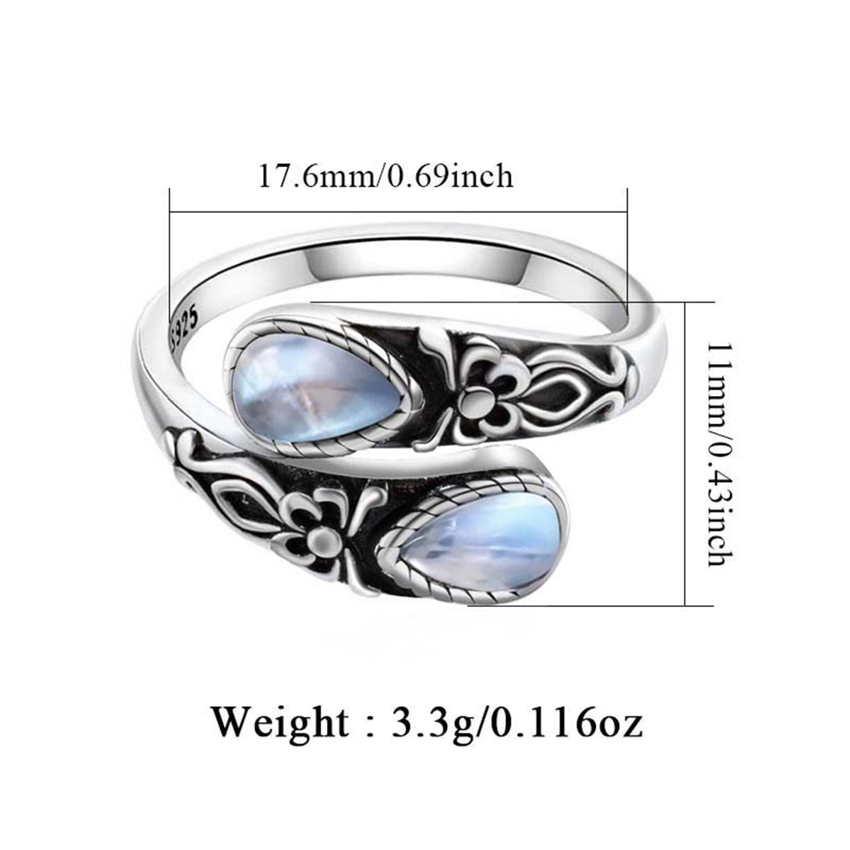 925 Sterling Silver,White Turquoise/Moonstone/Black agate Rings for Women,Adjustable Sunflower Ring Vintage Spoon Rings,Gift,Elegant Jewelry for Women 925 Sterling Silver,White Turquoise/Moonstone/Black agate Rings for Women,Adjustable Sunflower Ring Vintage Spoon Rings,Gift,Elegant Jewelry for Women