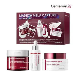 [Centellian24] Mela Capture Glowing Set | Brightening & Tone Correcting Skincare | Madeca Ampoule Pad, Ampoule Max & Capsule Cream | Fades Discoloration & Boosts Radiance for Glass Skin | Complete Glow Routine