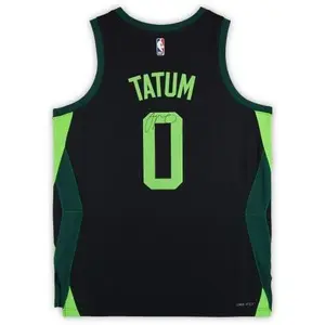 Framed Jayson Tatum Boston Celtics Autographed Nike Black 2024-25 City Swingman Jersey - Fanatics Authentic Certified