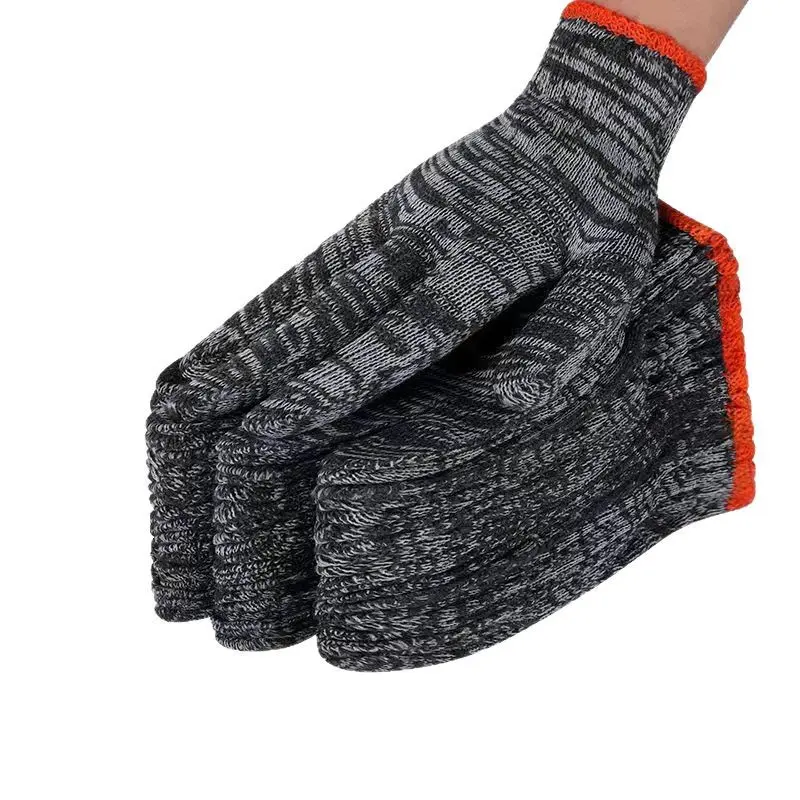 1 Pack 12 Pairs Labor Protection Cotton Line Gloves, Safety Gloves, Anti-Slip Wear-Resistant Durable Unisex Gloves for Workers Automotive Repair