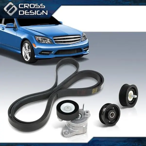 CROSSDESIGN Serpentine Engine Drive Belt Tensioner & Idler Pulley Kit, Automotive Engine & Transmission Repair Tool for Mercedes-Benz