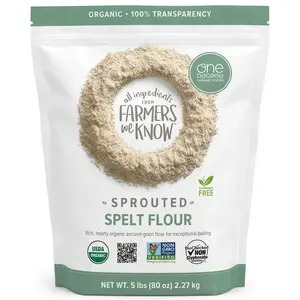 One Degree Organics Sprouted Spelt Flour Whole Grain Baking Flour 80 ounce