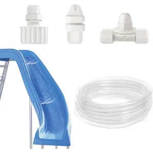 Pool Slide Water Tubing Kit, Inground Pool Slide Hose Kit, Sprayer/Spray Kit for Swimming Pool Slide(Whole Set)