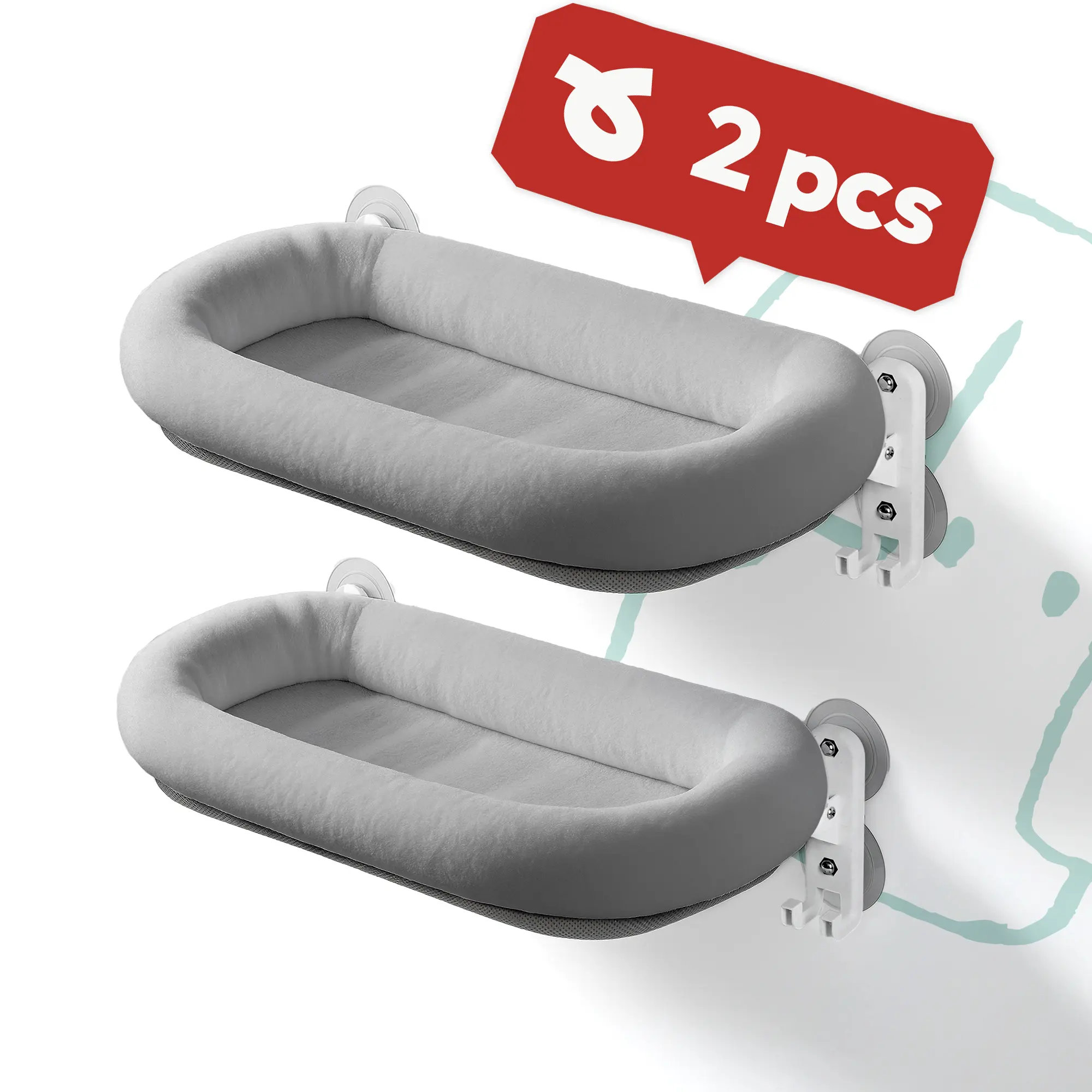 2 Pack (4 Extra Suction Cups Included)