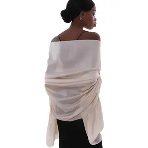 Womens Scarf Pashmina Shawls and Wraps for Evening Dresses Like Chiffon Silk Scarf for Bridal Wedding