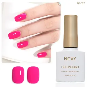 NCVY Hot Pink Gel Nail Polish, 10ml/0.35oz Nail Polish, long-lasting formula with LED curing, salon quality Nail Art, Diy Manicure, perfect for DIY at home, ideal gift for Valentine's Day and spring/summer, safe formula free of HEMA.