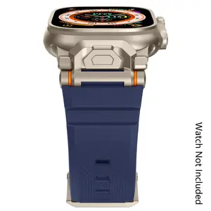 Sport Band For  Apple Watch Ultra 2/Ultra 49mm - Durable Silicone Strap with Stainless Steel Connector, Compatible with Apple Watch Series 10/9/8/7/6/5/4/3/SE (Fits 42-49mm Models)-  Blue, Smartwatch Strap, Smart Watch Straps (Watch Not Included)