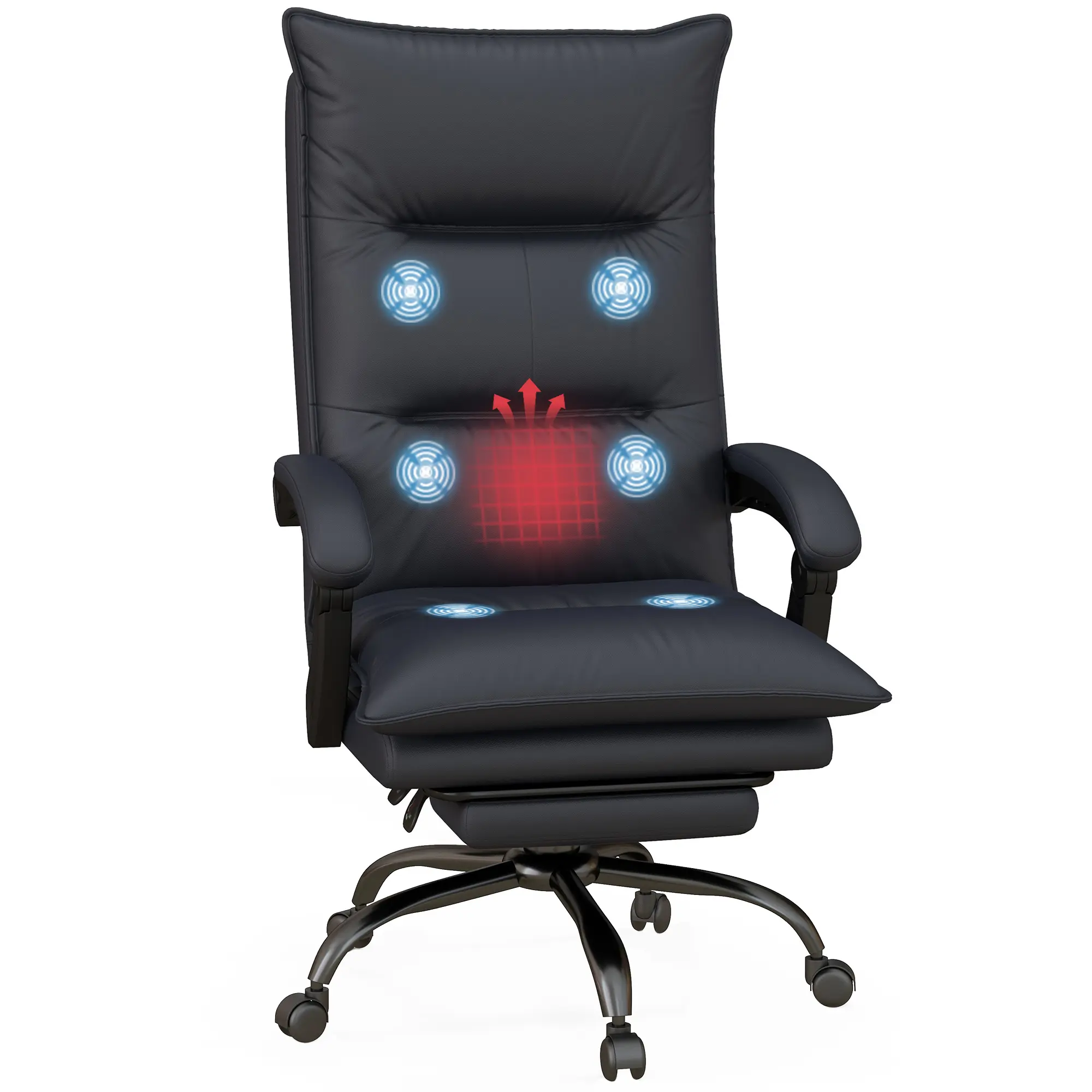 Vinsetto Executive Massage Office Chair with 6 Vibration Points, Microfiber Computer Desk Chair, Heated Reclining Chair with Footrest, Armrest, Double Padding - TikTok Shop Vinsetto Executive Massage Office Chair with 6 Vibration Points, Microfiber Computer Desk Chair, Heated Reclining Chair with Footrest, Armrest, Double Padding - TikTok Shop