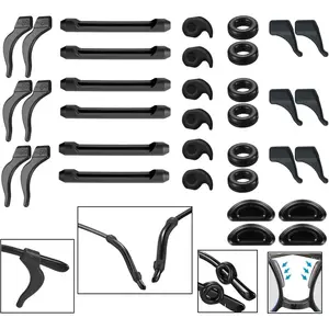 34PCS Eyeglasses Retainers Silicone Glasses Temple Holders Anti-slip Protectors Comfort Eyewear Spectacle Stay Put Glasses Stoppers Ear Grip Hooks- (Eyeglasses Retainers-34PCS-Black)
