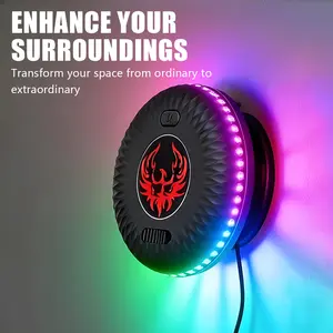 Universal LED Car Windshield Warning Light, Round Voice Control Ambient Strobe Lamp with Magnetic Base & Adjustable Suction Cup Mount for Cars, Trucks, SUVs, UTVs, Polaris, Tacoma & Off-Road Vehicles