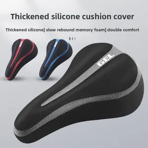 Ergonomic Bicycle Seat Cover, Silicone Thick Soft Memory Foam Cushion, Anti-Slip Breathable Saddle Pad for Road & Mountain Bikes, Ergonomic Saddle Covers