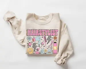 Retro Hairstylist Sweatshirt, Vintage Hair Stylist Shirt, Cute Hairdresser Crewneck, Cosmetology Graduation Gift