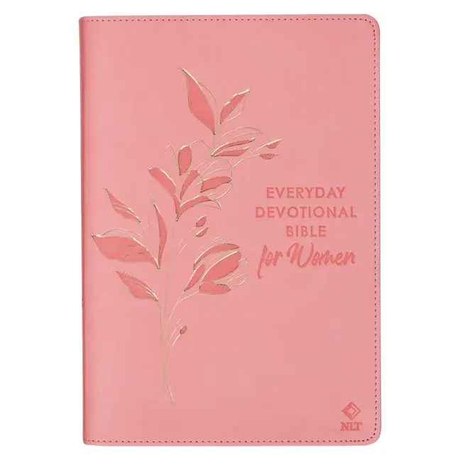 Devotional Bible NLT for Women (Faux Leather, Pink) by Christian Art Gifts