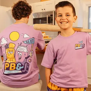 PB&J Baseball Lifestyle Graphic Youth and Adult T-Shirt, Funny Peanut Butter Jelly Cartoon Tee Kids & Family Game Day Outfit Baseball Lover Gift Cute Summer Shirt, Softball Stuff, Baseball Shirts for Boys, Kids Clothes, Perfect Gift