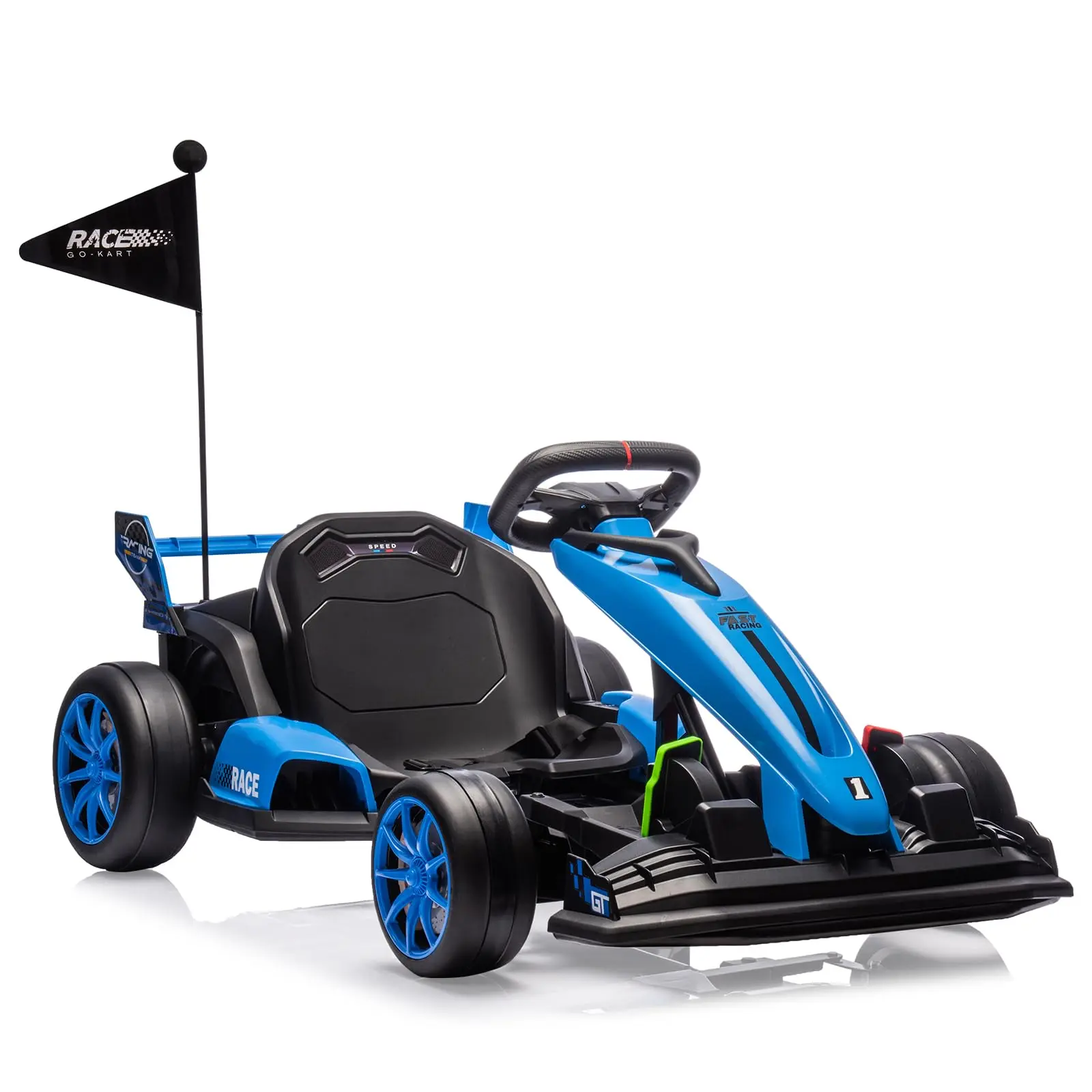 GARVEE 24V Steel Unisex Sporty Electric Drifting Kart for Ages 6+, Kids Ride-On Toy with Adjustable Seat, 8.5 mph Speed, Silent EVA Wheels, Polypropylene Foam, Thermal-Protected Motor, Water-Resistant Connectors, ASTM F963-17 Certified, 81.6 lbs Capacity