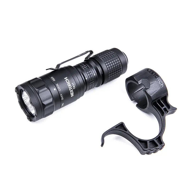 NEXTORCH TA21 Pocket Carry Adjustable Tactical Flashlight Set - Compact Portable, Rechargeable LED, LED Portable Red & White Light Torch for Camping, Hiking, Compact Portable Torches, Rechargeable Led Torches