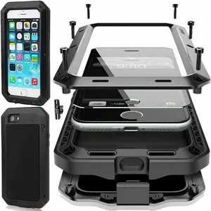 Case For iPhone 16 15 13 12 11 Pro Max XS XR 14 Plus Metal Cover Heavy Duty Dustproof IP54 Water-Resistant Phone Cases