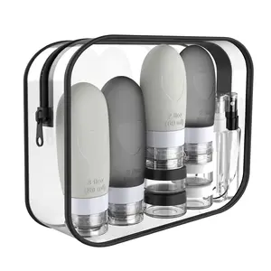 VODVOB Silicone Leak-Proof Travel Bottle Set 2 fl oz (60 ml) Convenient for Storing & Transporting Liquids Ideal for Airplanes ，Makeup Clear Mini cologne travel bottle