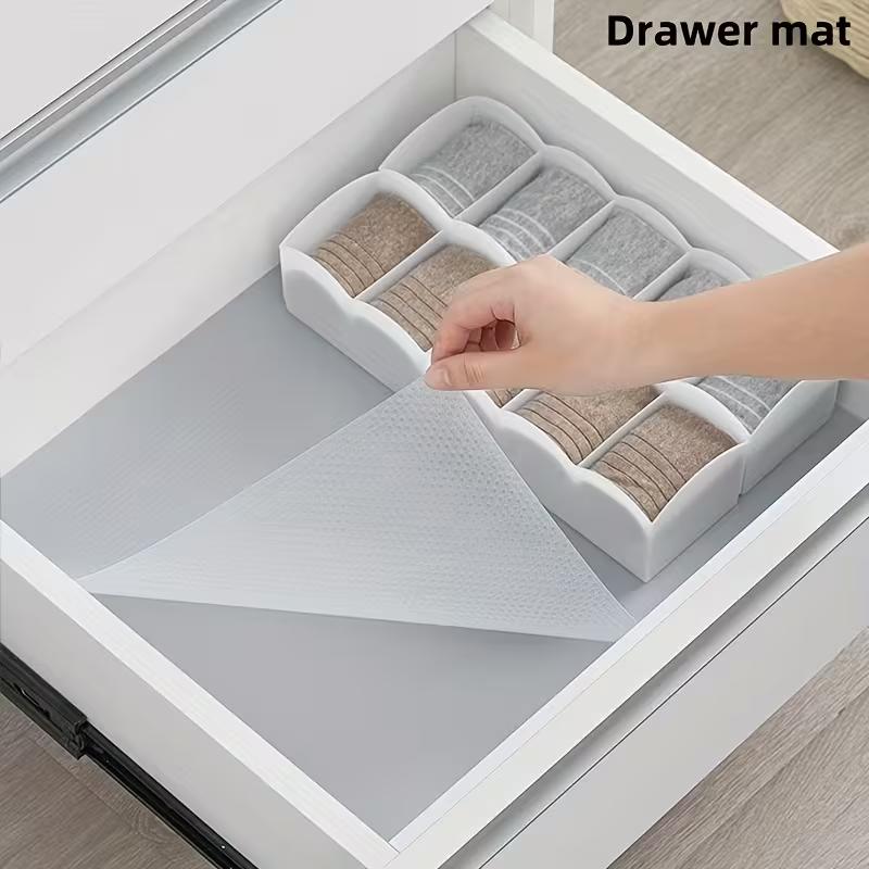 1 roll of white washable, oil-resistant, non-slip drawer liner, suitable for cabinets, drawers, and shoe cabinets