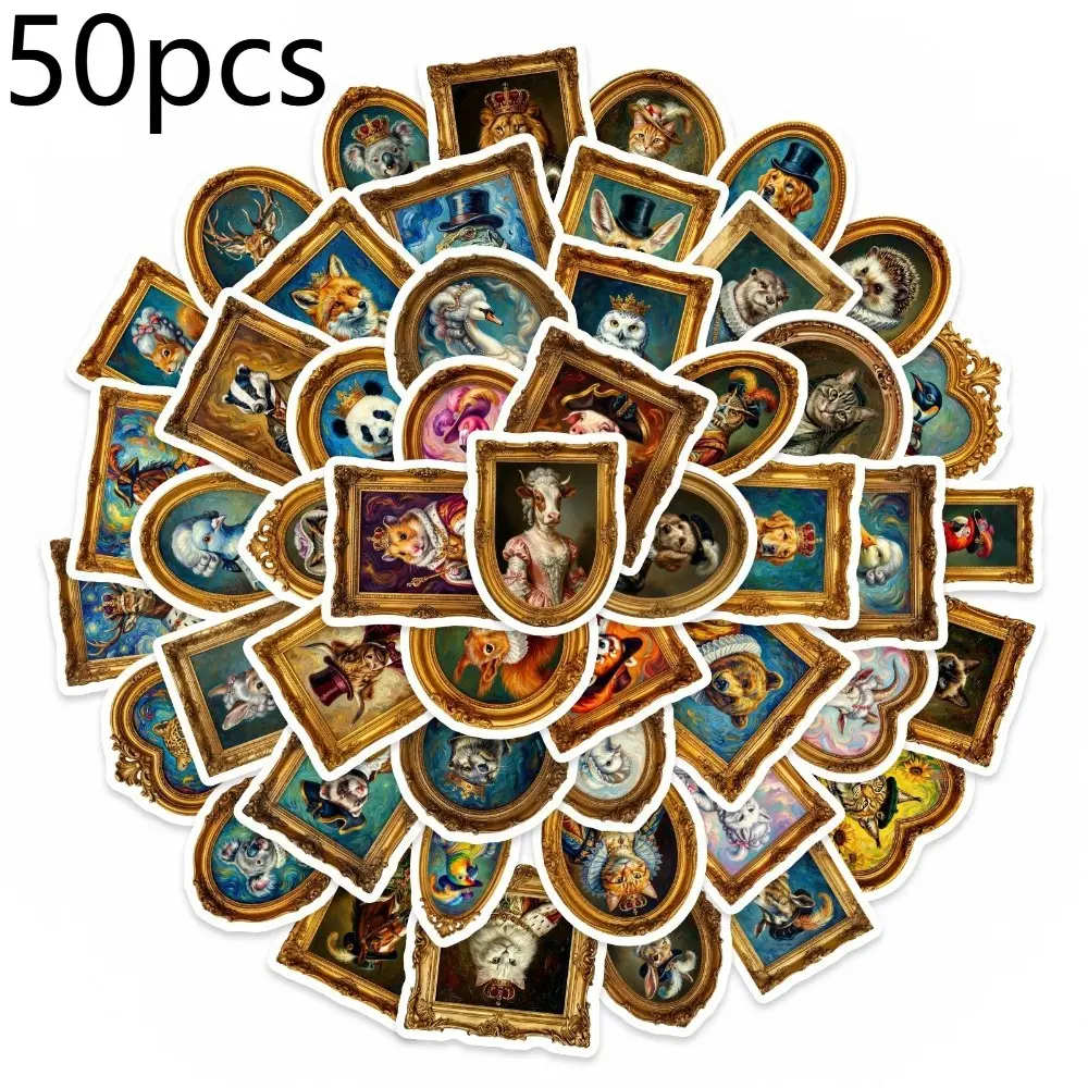 50 Pieces Animal-themed Photo Frame Stickers, Suitable for Pasting on Scrapbooks, Diaries, Laptops, Water Bottles, Cars and More, Ideal Creative Birthday Gifts
