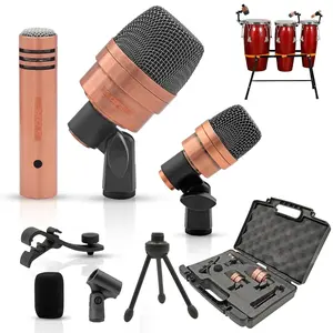 5Core Conga Mic Snare Tom Microphone Drum Kit Condenser XLR Instrument Mics Copper XP Audio Holder