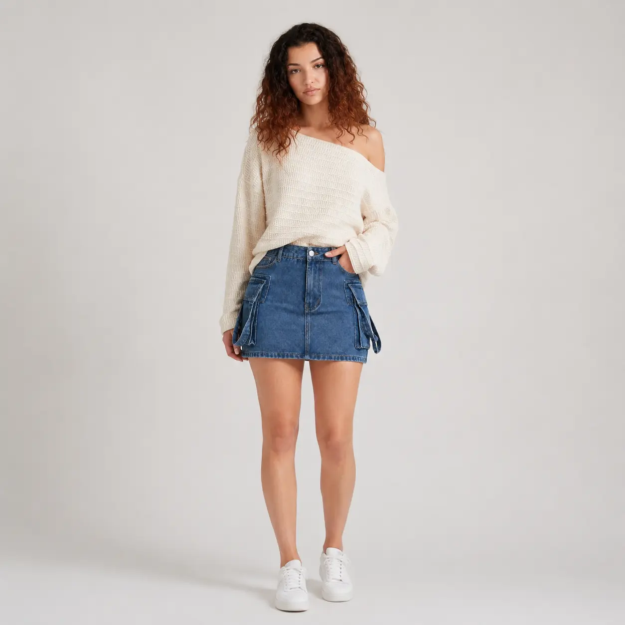 Womens Low Rise Denim Cargo Mini Skirt Trendy Y2K Streetwear Summer Beach Vacation Going Out Outfit Pockets Stretchy Slim Fit Bodycon Mini Jean Skirt Aesthetic Casual Chic