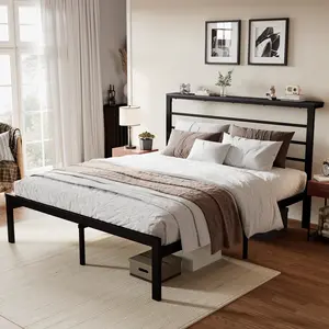 SHA CERLIN Bed Frame with Headboard Shelf,【Frame Only No Mattress】 Heavy Duty Platform Bed Frame with Strong Metal Foundation, No Box Spring Needed#ChristmasGifts#TikTokShopBlackFriday