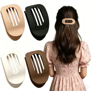 Women's 4-Pcs Elegant Duckbill White Claw Hair Clips - Flat Round Design, Strong Hold for Thick or Thin Hair, Effortless Styling, All-Day Wear, White Claw Clip