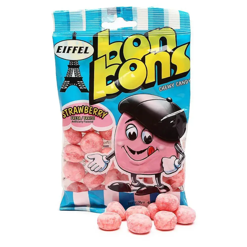 Eiffel Chewy Bon Bons 4-Ounce Packs - Strawberry: 12-Piece Box Eiffel Chewy Bon Bons 4-Ounce Packs - Strawberry: 12-Piece Box