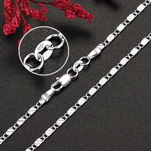925 Sterling Silver 16/18/20/22/24/26/28/30 Inch Figaro Chain Necklaces For Women Luxury Designer Jewelry Fashion Elegant