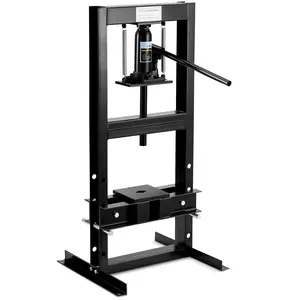 6/12 Ton H-Frame Hydraulic Shop Press – Adjustable Bed & Steel Plates – Reliable for Metalworking, Bending, Bearing & U-Joint Installation – Benchtop Garage Hydraulic Press