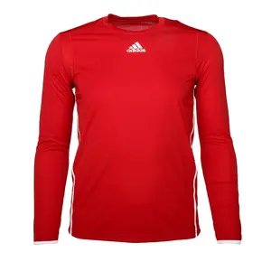 adidas Mens Ti Jersey Crew Neck Long Sleeve Casual Tops Casual - Red