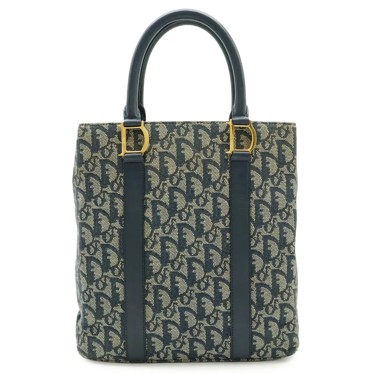 Pre-owned Dior Other Tote Bags Christian Trotter Jacquard Canvas Leather Handbag