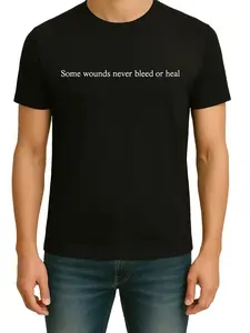 Limited Edition Men’s Text T-Shirt – Black | Slim Fit | Crew Neck | Soft Poly-Cotton