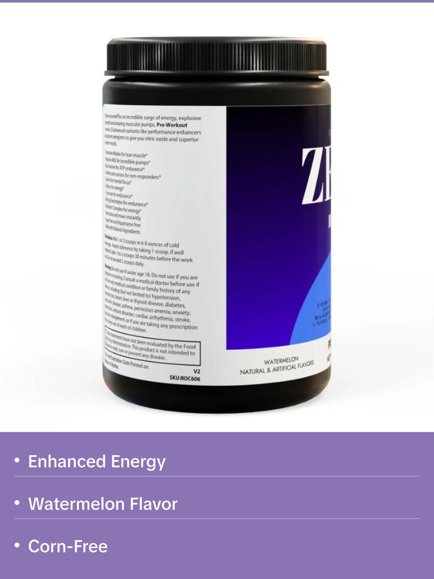 ZEUS Pre-Workout Supplement, Watermelon (300g, 10.58oz)