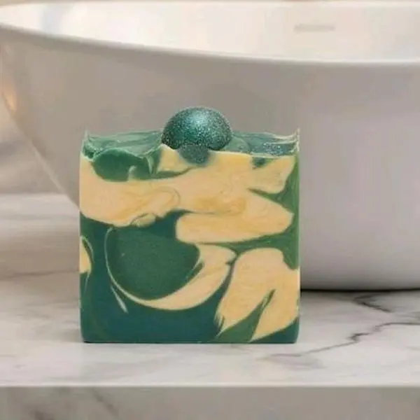 Coastal Rain Scent Organic Cold-Process Swirl Soap - Handmade All-Natural Shea Butter Cleanser, Hydrating Gentle Bath & Shower Skin Care Bar, Moisturizer, Body Care, Moisturizing, Fragrance Oil