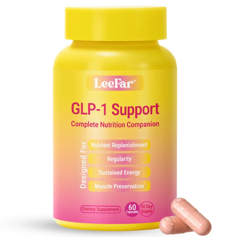 LeeFar GLP-1 Support – Nutrition Companion for GLP-1 Users to Help Fill Nutrient Gaps from  Reduced Food Intake – 13 Vitamins, 8 Minerals, Fiber & 1 Billion CFU Probiotic for Regularity,  Energy & Muscle Preservation – 60 Capsules