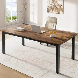 78.7'' Executive Desk, Long Computer Desk, Large Industrial Office Desk Workstation, Wide Study Writing Table,Modern Style Laptop Desk Tables for Home Office Bedrooms