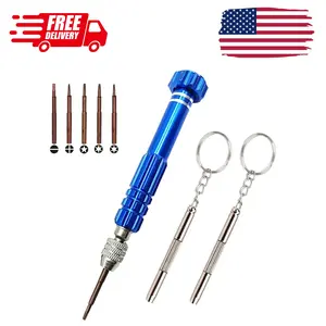 Eyeglass Repair Kit, 5-in-1 Multifunctional Precision Screwdriver Set with Mini Keychain
