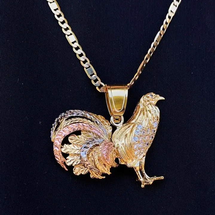 Chicken Pendant Chain Necklace 24" Jewelry Elegance For Mens Adults