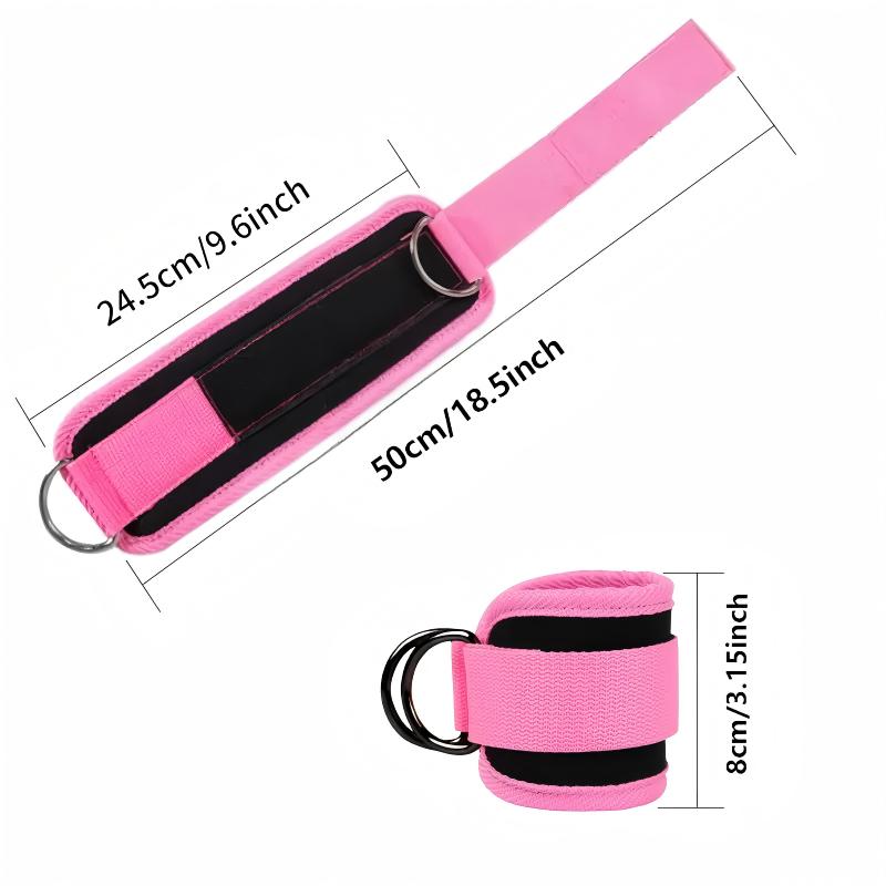 Ankle Straps with Double D-Ring for Gym & Home Workouts, 2 Counts Nylon Fitness Cuffs for Legs, Glutes, Kickbacks, Leg Extensions, Weighted Belt Support
