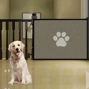 Retractable Foldable Baby Gate, Mesh Dog and Baby Gate, High-Security Child or Pet Gate for Indoor and Outdoor Stairs, Doorways, Hallways, and Decks.