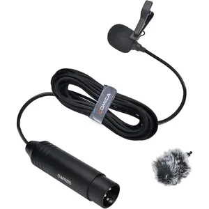 XLR Lavalier Condenser Microphone,CVM-V02O Omnidirectional Lapel Lavalier Microphone,Clip  Mic Interview Kit for Recorder Mixer camcorders Zoom H4n H5 H6 Tascam DR 40 DR100 (5.9f,1 Pack)