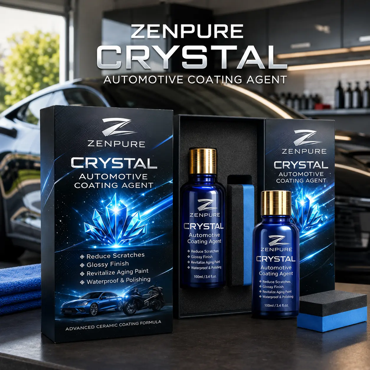 Quick Nano Paint Ceramic Coating Pro for Automobiles Advanced Ceramic Shine Technology Protective Coating Crystal Clear Coating Last Luster Dust-Proof Glass Effect